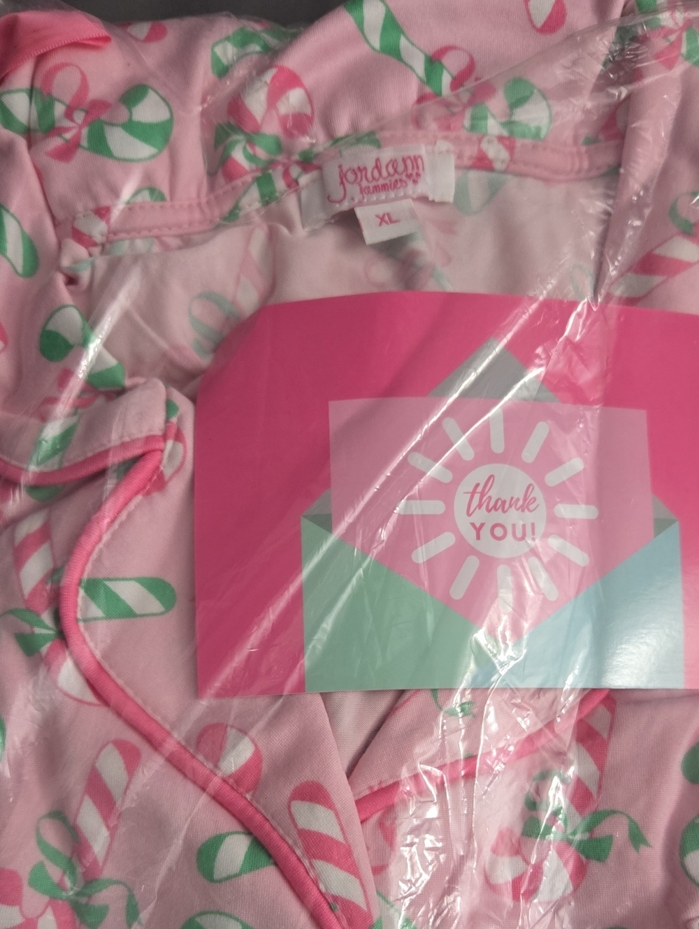 Pink Candy Cane Pajama Set - XL